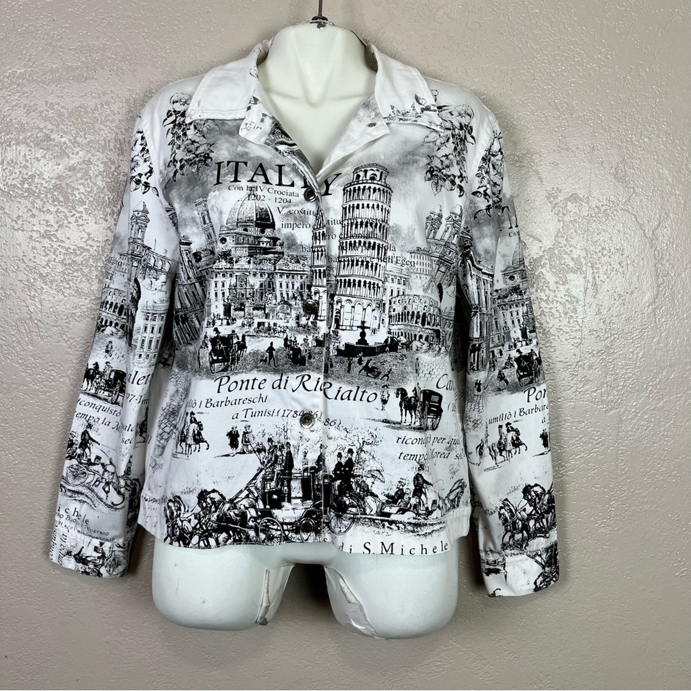IMPULSE California Womens Size Large Button Up Long Sleeve Cropped Italy‎ Jacket